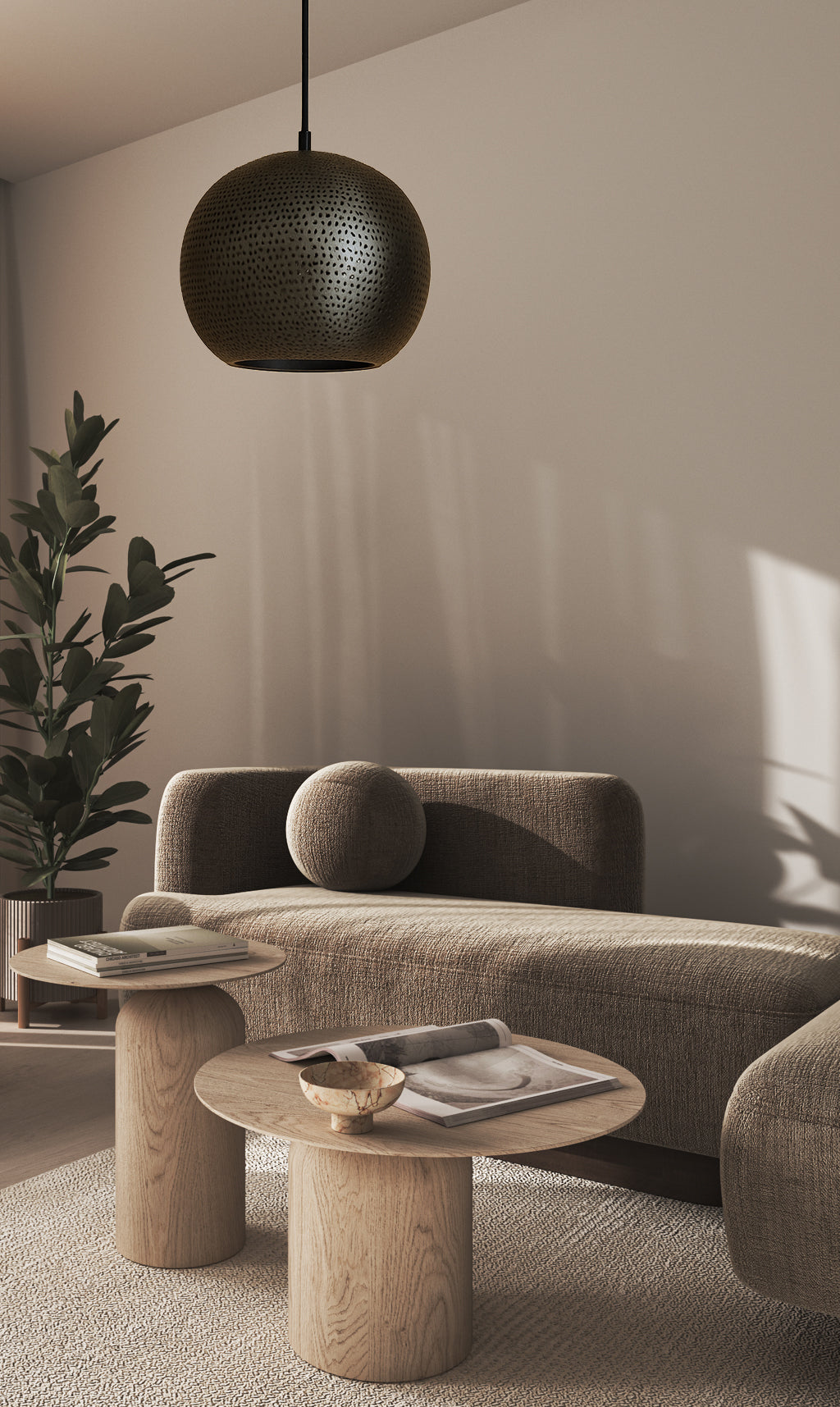 Dounia Home - DH-SHAPENLIG-SM-PC - Shams Pendant Light - Polished Copper