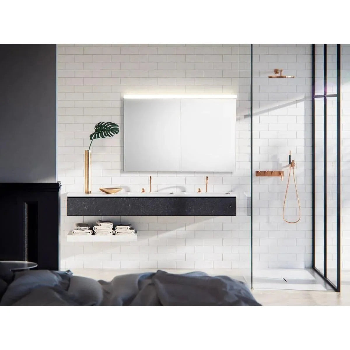 Sidler - XAMO Double Mirror Medicine Cabinet - 1.1108.103 | Montreal Lighting & Hardware