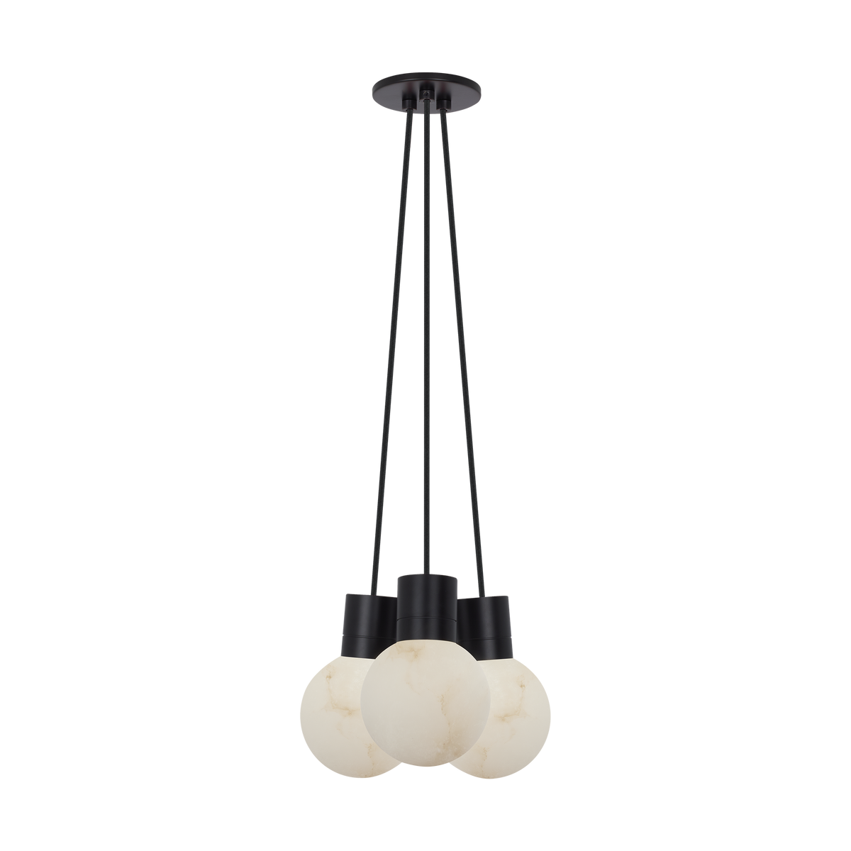 Collection Visual Comfort Modern - SLCH54227BB - Mina Alabaster 3 lumières petit modèle Suspendu - Mina - Noir
