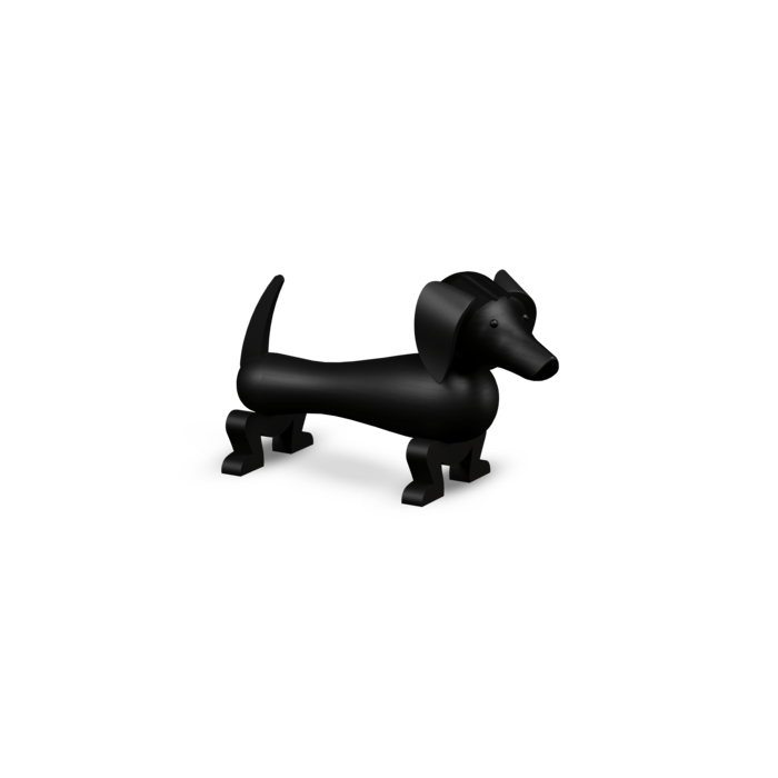 Figurine de chien en bois Kay Bojesen 39535, finition chêne teinté foncé
