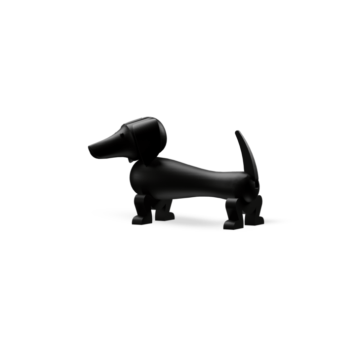 Figurine de chien en bois Kay Bojesen 39535, finition chêne teinté foncé