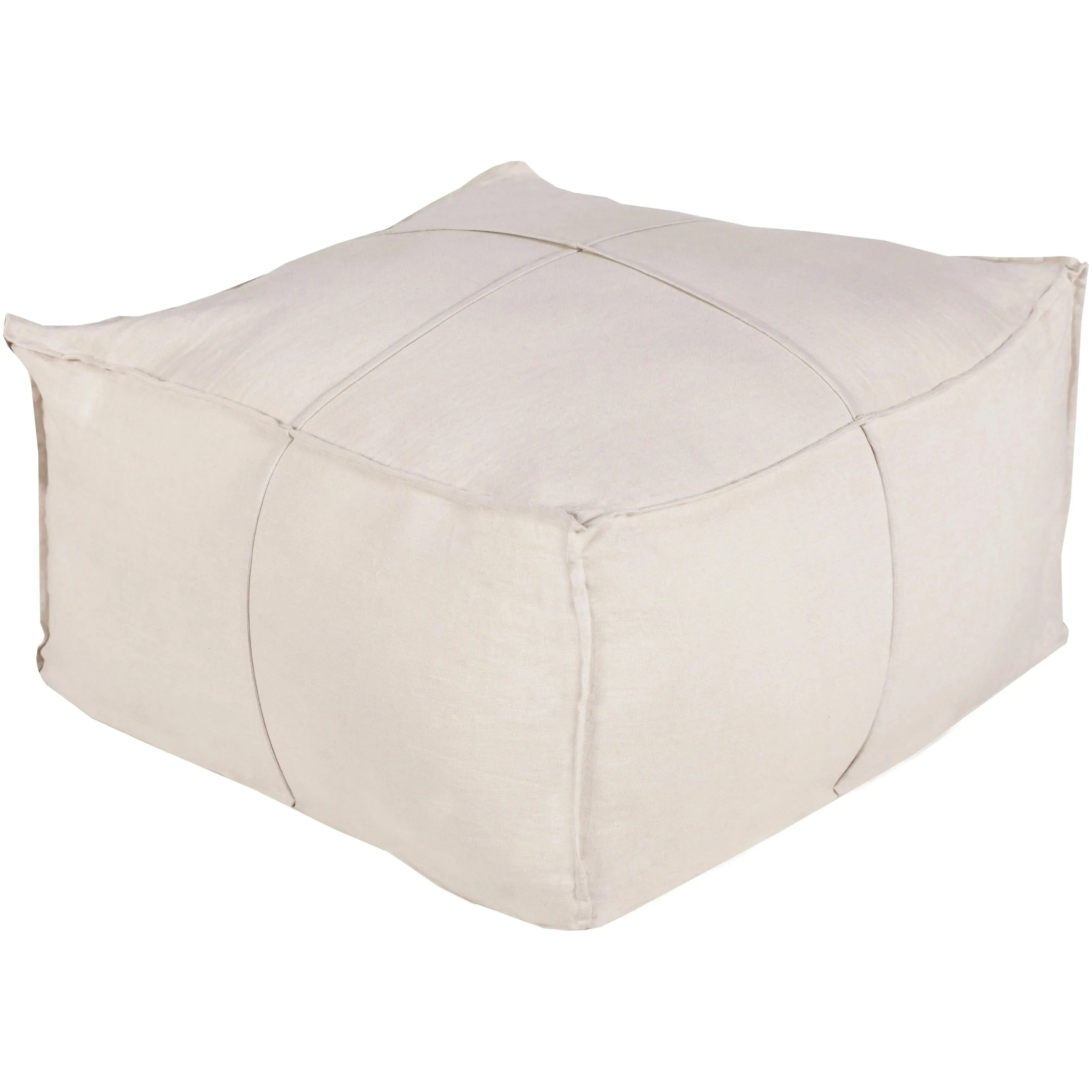 Surya - Solid Linen Pouf - SLPH-001 | Montreal Lighting & Hardware