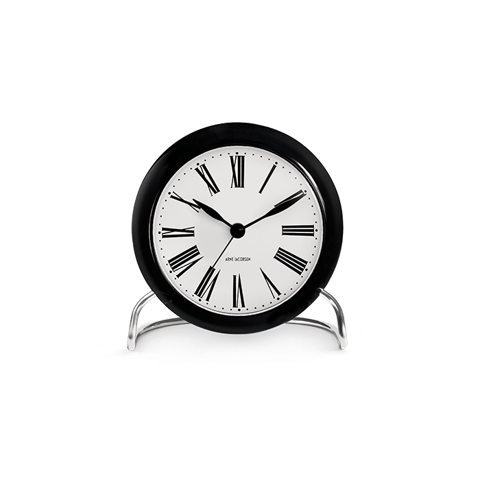 Arne Jacobsen Clocks 43671 Roman Table Clock in White/Black