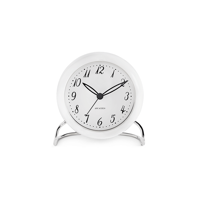 Horloge de table Arne Jacobsen Clocks 43670 LK blanche