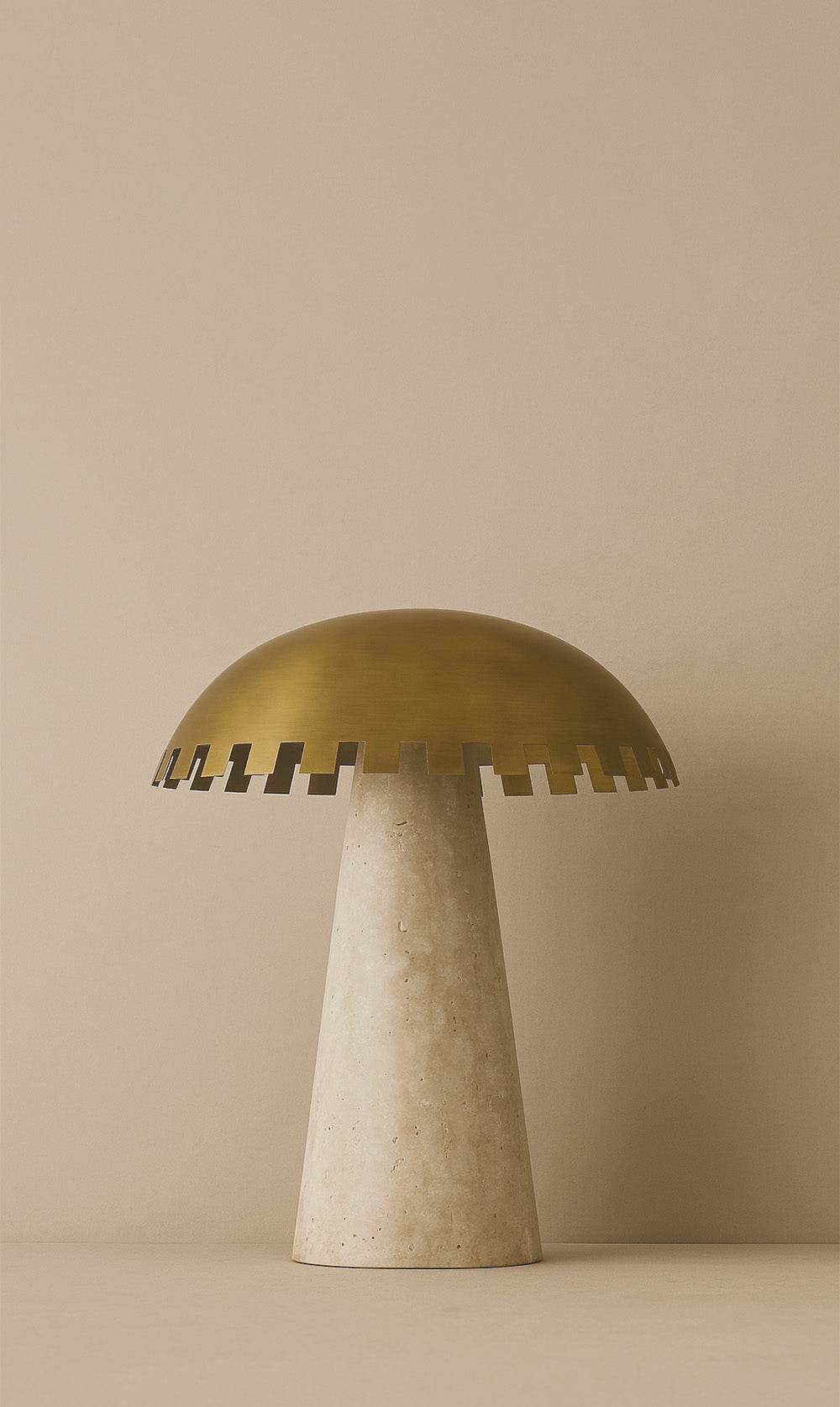 Dounia Home - DH-CHETABLAM-MGM - Checkered Table Lamp Travertine - Matte Gun Metal