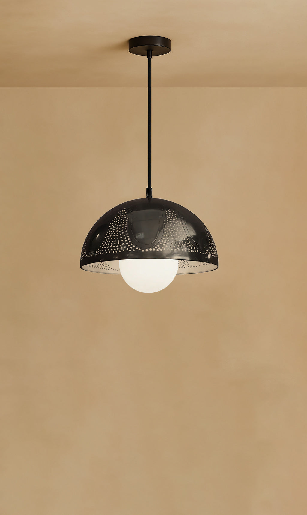 Dounia Home - DH-TAJBELPEN-SM-MGM - Taj Bell Pendant Light - Matte Gun Metal