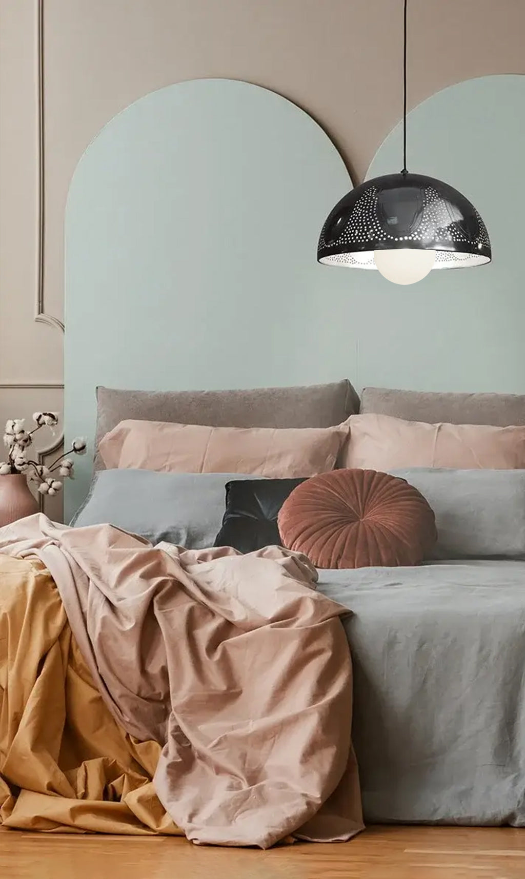 Dounia Home - DH-TAJBELPEN-SM-MGM - Taj Bell Pendant Light - Matte Gun Metal