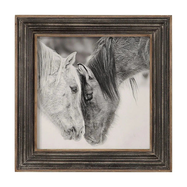 Custom Black And White Horses Wall Art