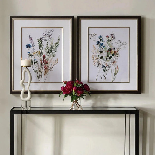 Delicate Flowers Framed Prints - Set of 2