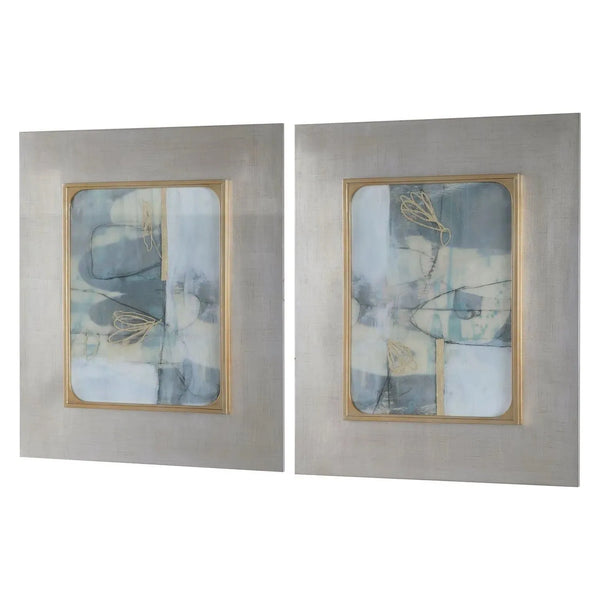 Gilded Whimsy Abstract Prints - Set of 2