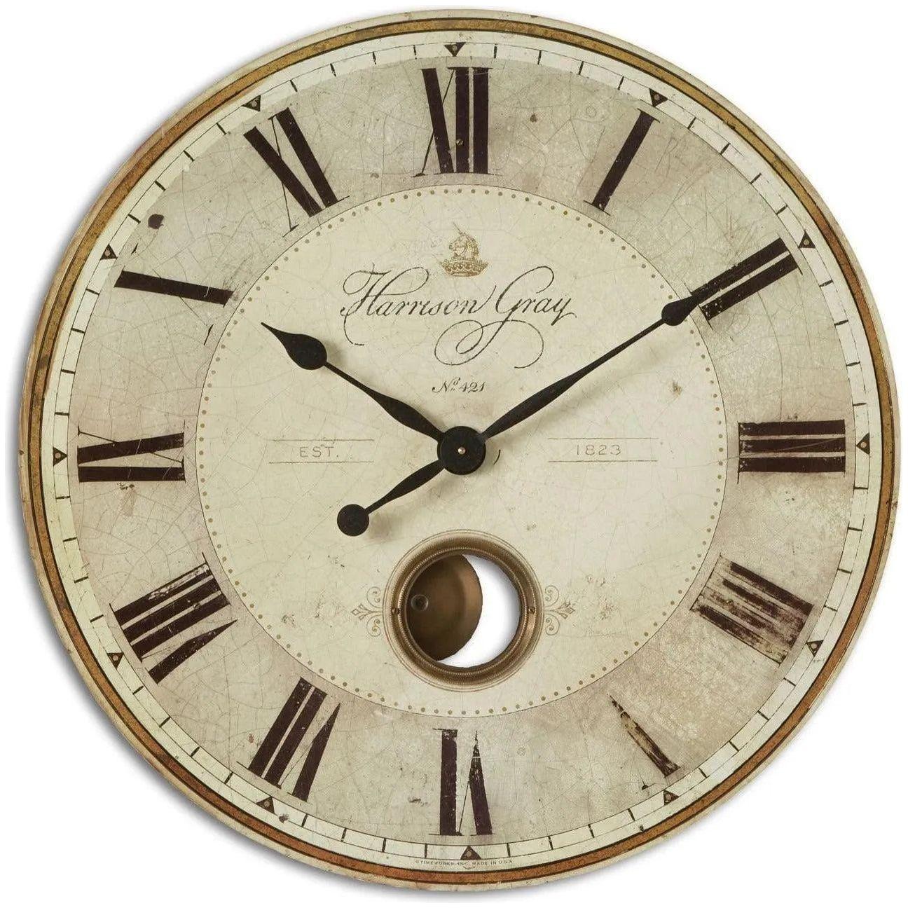 The Uttermost - Harrison Gray 30" Wall Clock - 06033 | Montreal Lighting & Hardware