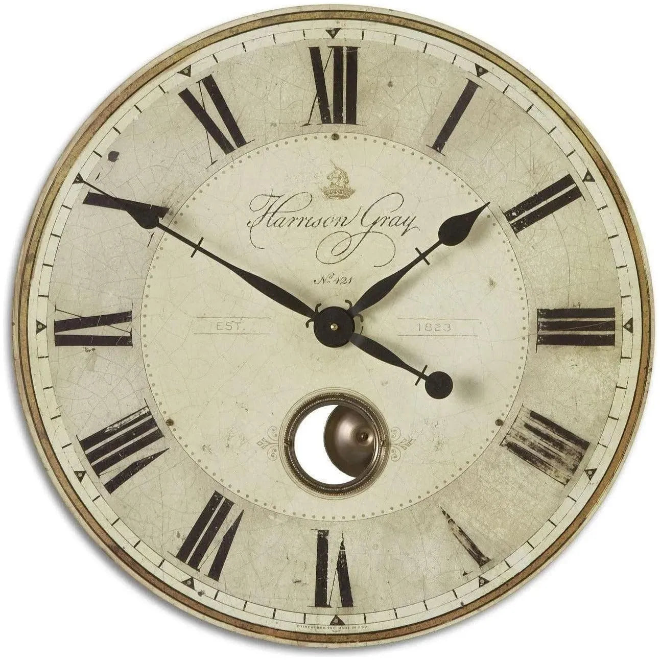 The Uttermost - Harrison Gray Wall Clock - 06032 | Montreal Lighting & Hardware