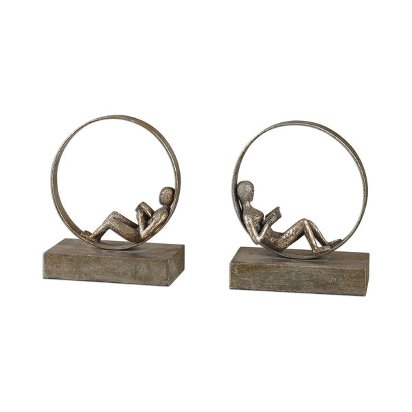Lounging Reader Bookends, Set/2