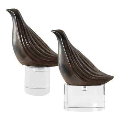 Sculptures d'oiseaux nicheurs - Lot de 2
