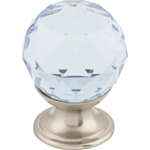 Bouton en cristal bleu clair