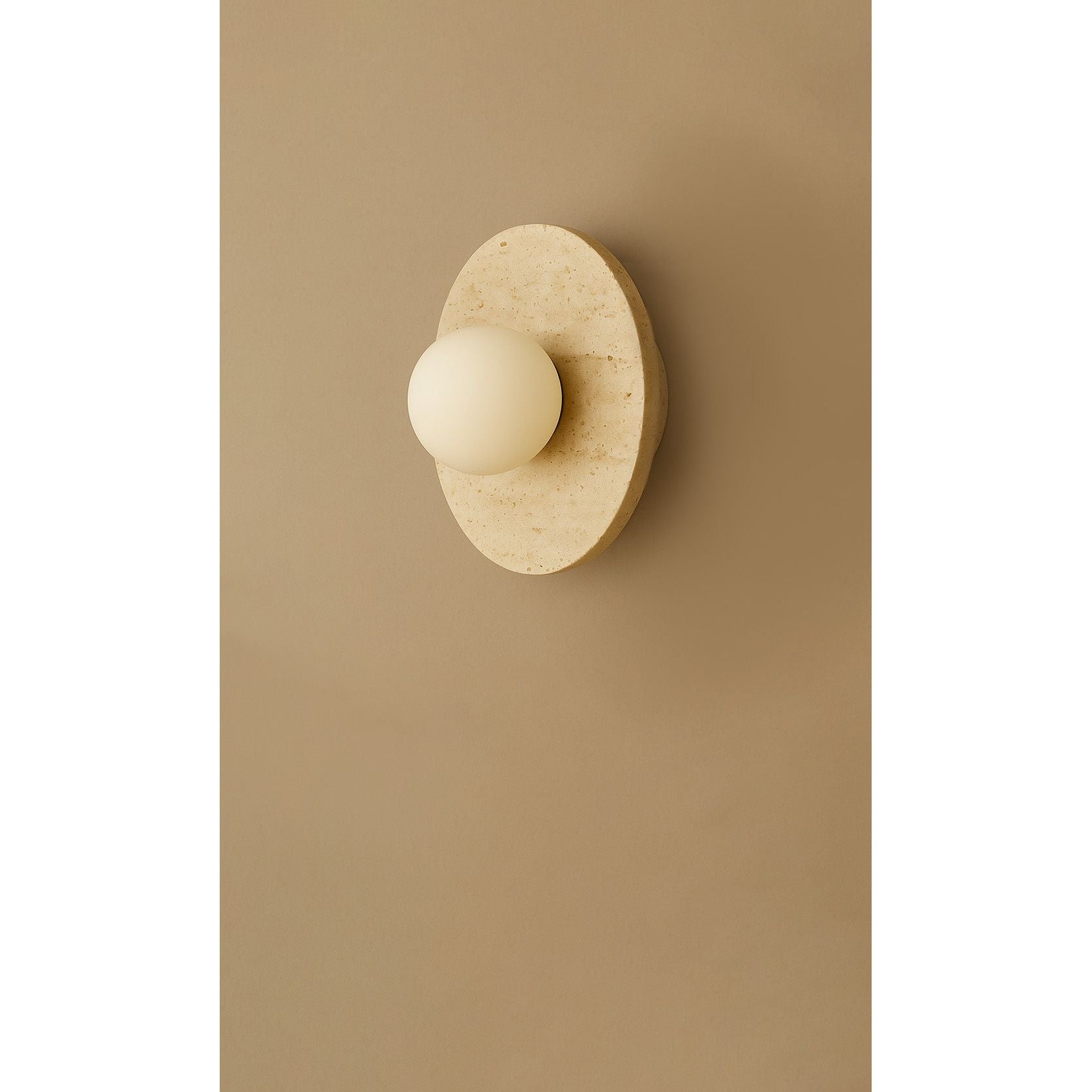 Dounia Home - DH-MARDISWAL-MD-TRA - Maria Disc Wall Sconce - Travertine - Travertine