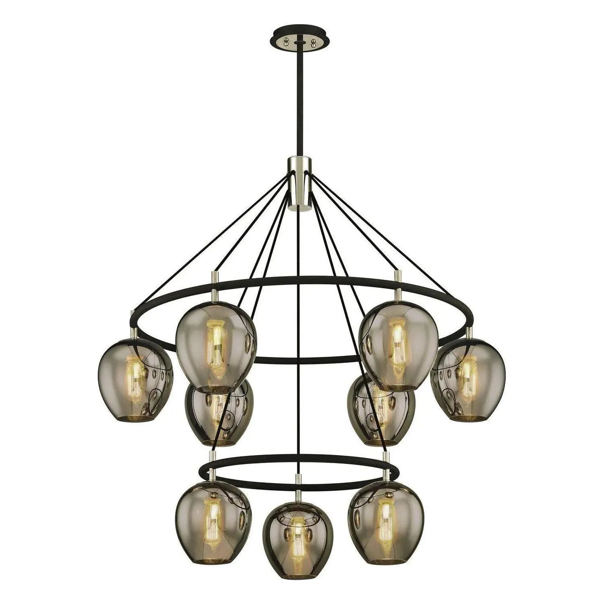Troy Lighting - Iliad Chandelier - F6219-TBK/PN | Montreal Lighting & Hardware
