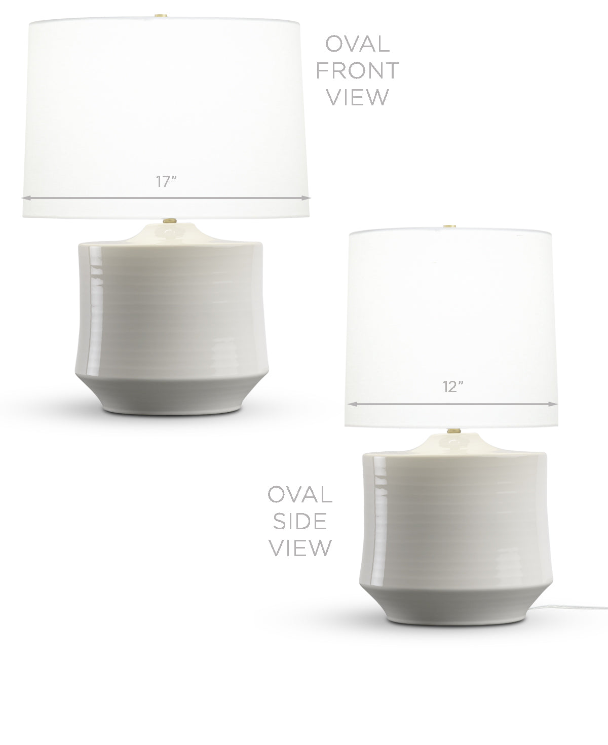Turin Table Lamp - Oval Off-White Linen shade