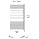 Chauffe-serviettes Vernon - Chauffe-serviettes Atlanta - ATL-0800600-PC | Montreal Luminaire & Quincaillerie