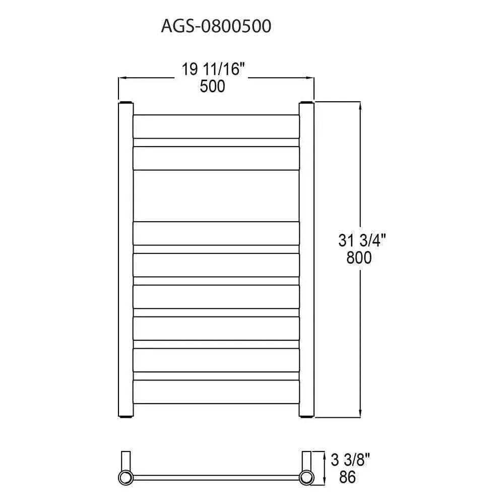 Vernon Towel Warmers - Augusta Towel Warmer - AGS-0800500-PC | Montreal Lighting & Hardware