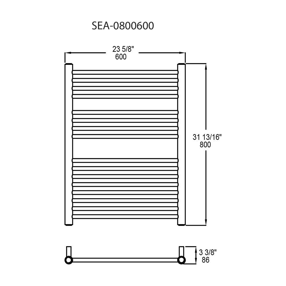 Vernon Towel Warmers - Seattle Towel Warmer - SEA-0800600-PC | Montreal Lighting & Hardware