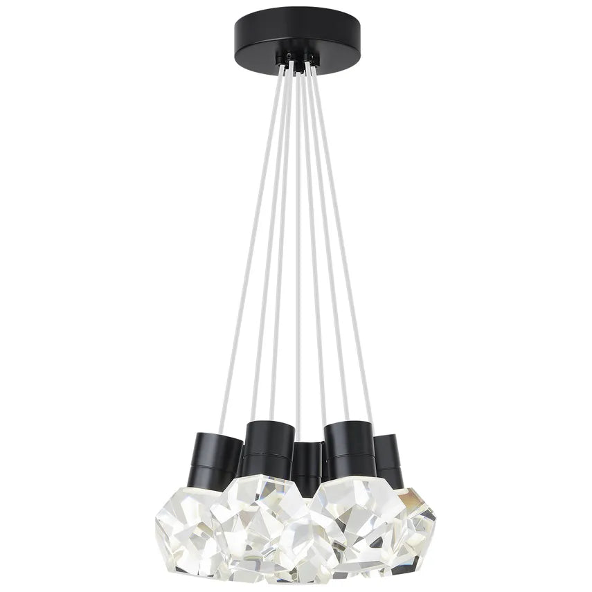 Visual Comfort Modern Collection - Kira 7 LED Multi-Light Pendant - 700TDKIRAP7BB-LED922 | Montreal Lighting & Hardware