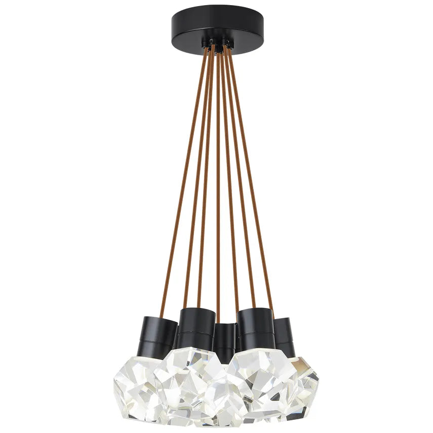 Visual Comfort Modern Collection - Kira 7 LED Multi-Light Pendant - 700TDKIRAP7PB-LED922 | Montreal Lighting & Hardware
