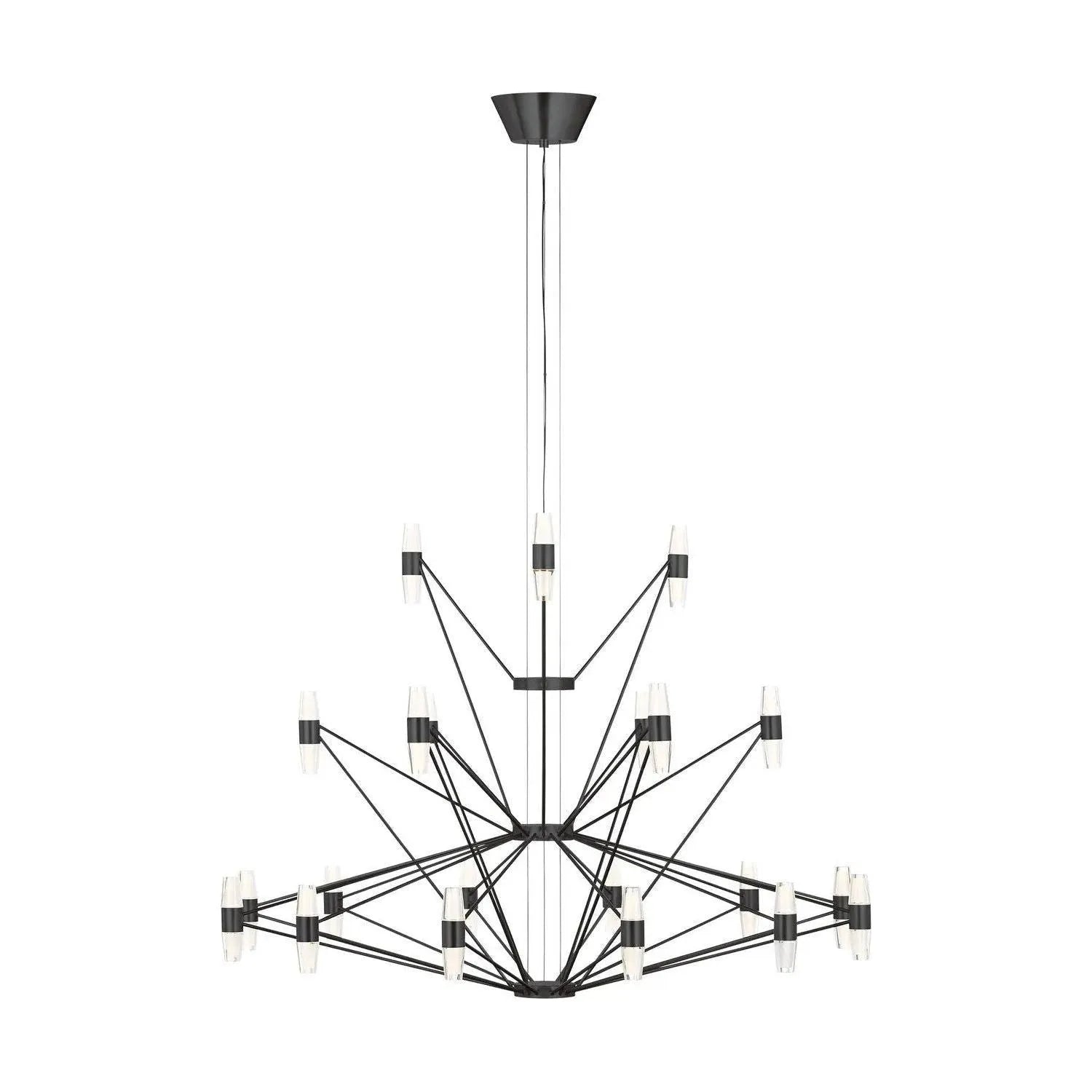 Visual Comfort Modern Collection - Lassell LED Tall Tier Chandelier - SLCH24627BZ | Montreal Lighting & Hardware