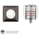 WAC Lighting - 2051 2-Inch LED Square Recessed Inground - 2051-30BS | Montreal Lighting & Hardware
