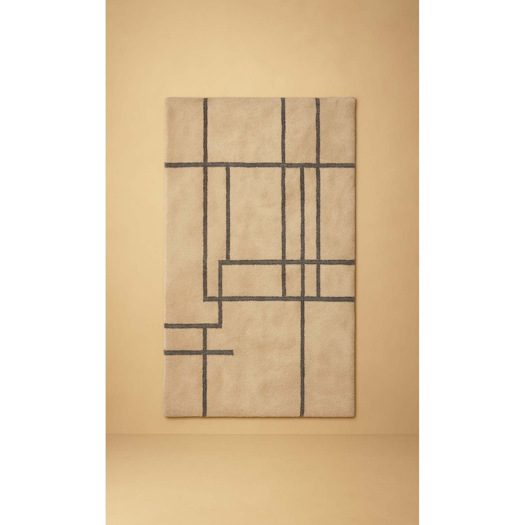 Dounia Home - DH-WADORGWOO-28-STO - Wad Organic Wool Rug - Artisan Carpet - Stone