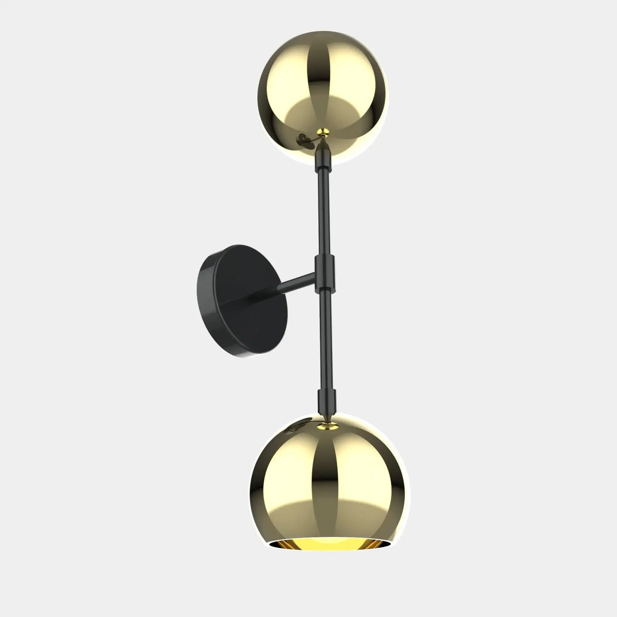 Dounia Home - DH-MISWALSCO-SM-BRS - Mishal Wall Sconce - Dual Globe - Polished Brass