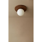 Dounia Home - DH-MARDISFLU-SM-WOD - Maria Disc Flush Mount - Walnut - Walnut