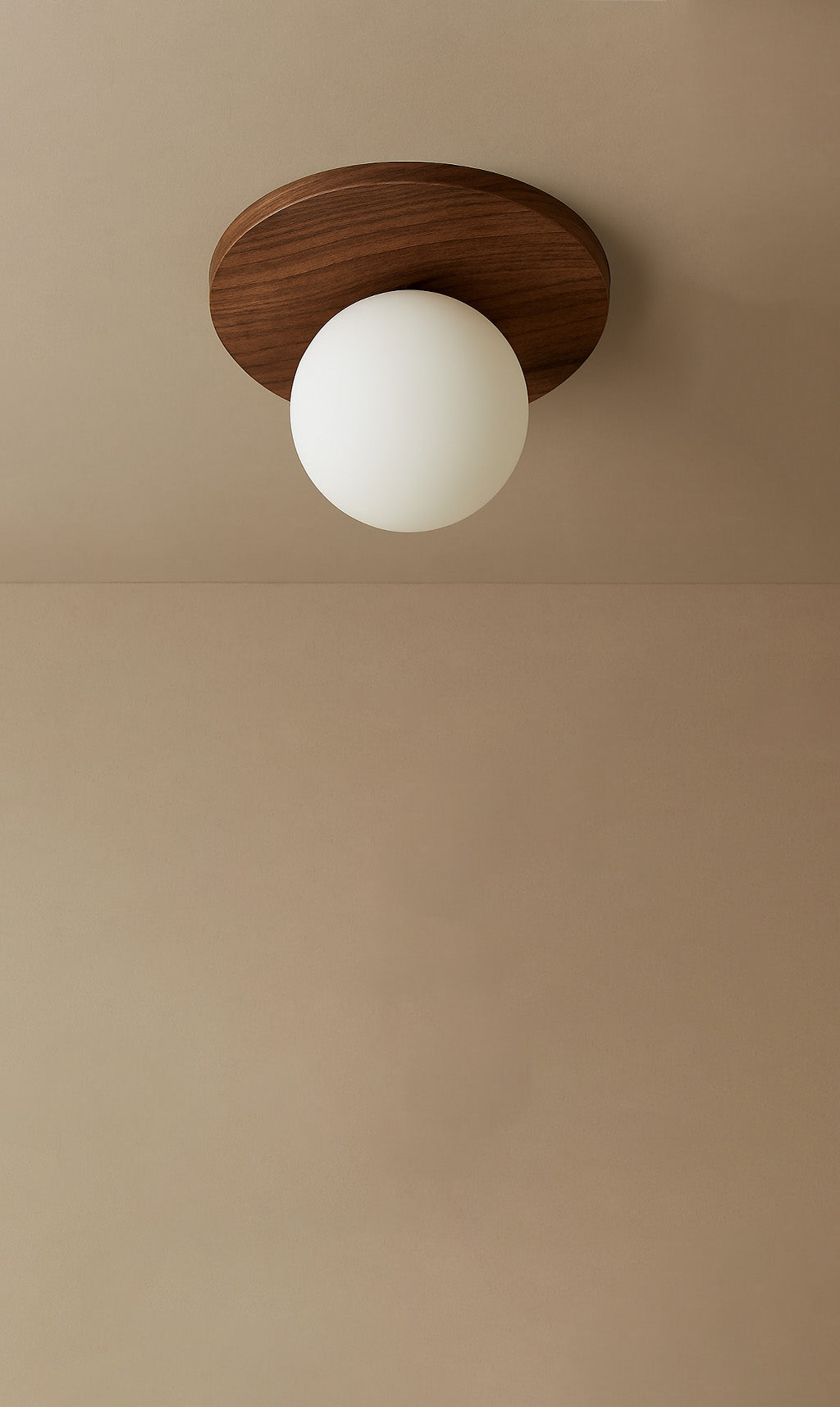 Dounia Home - DH-MARDISFLU-SM-WOD - Maria Disc Flush Mount - Walnut - Walnut