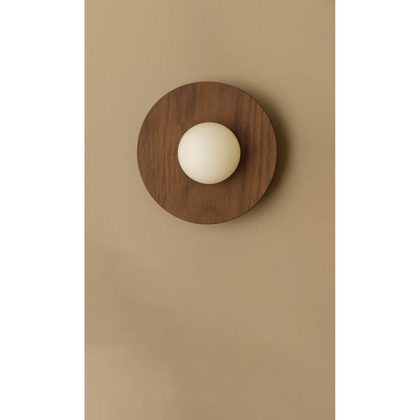 Maria Disc Wall Sconce  - Walnut
