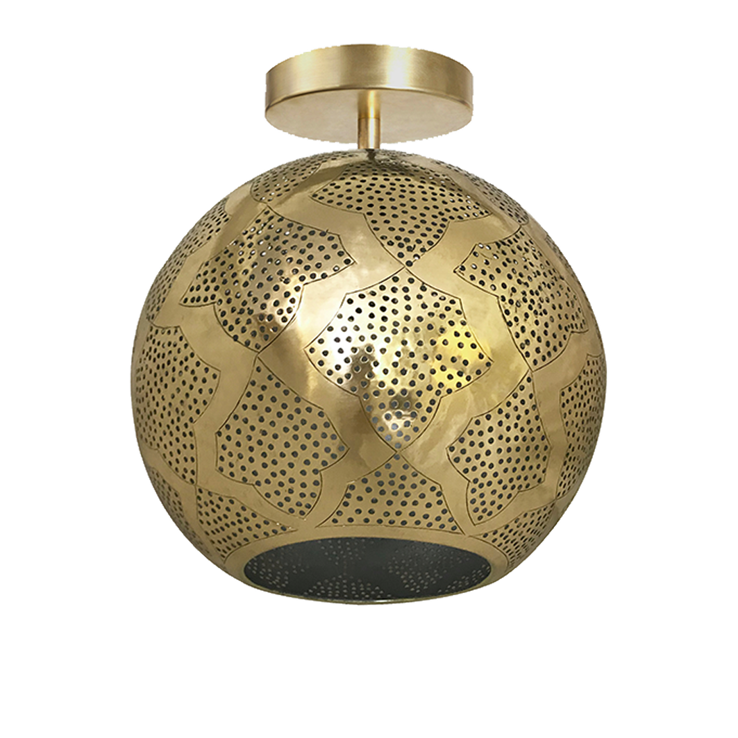 Dounia Home - DH-WARSEMFLU-SM-PC - WARDA SEMI-FLUSH MOUNT - Polished Copper