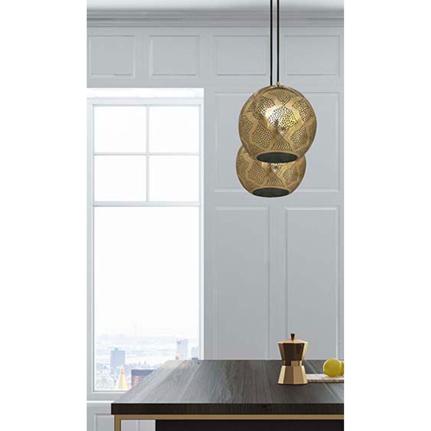 Dounia Home - DH-WARPENLIG-SM-PC - Warda Pendant Light - Polished Copper