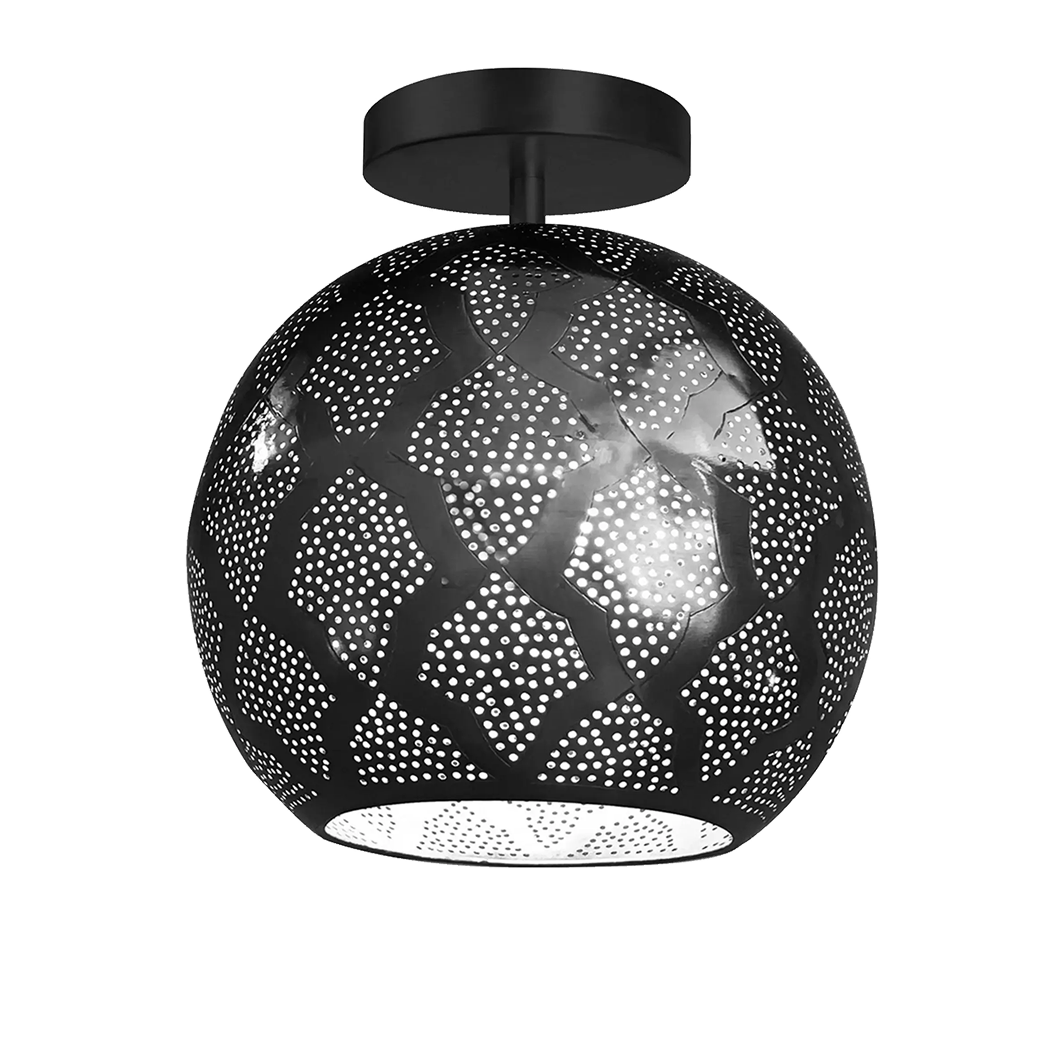 Dounia Home - DH-WARSEMFLU-SM-MGM - WARDA SEMI-FLUSH MOUNT - Matte Gun Metal