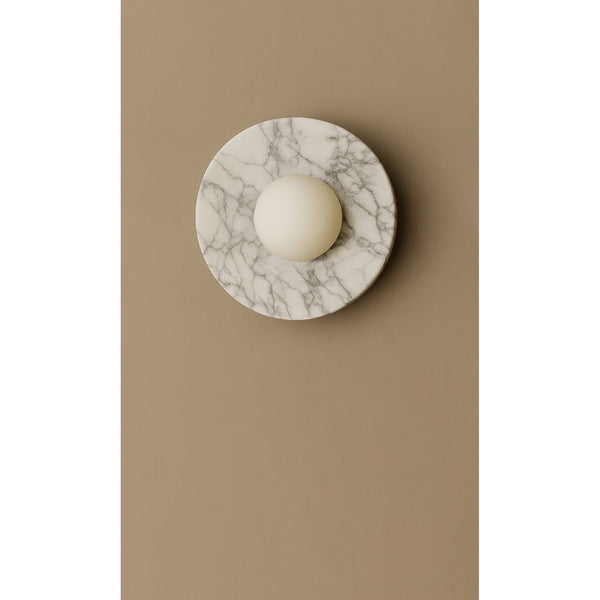 Maria Disc Wall Sconce  - White Marble