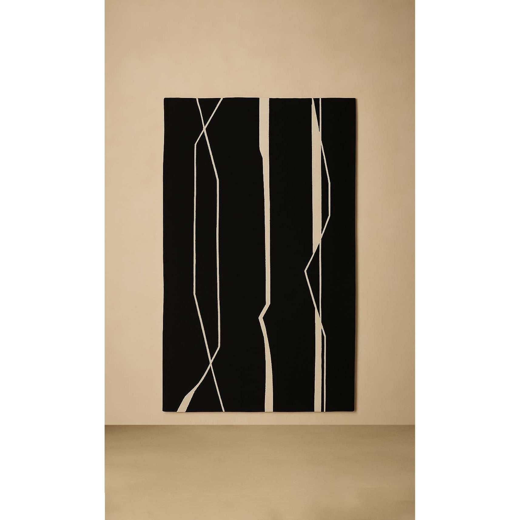 Dounia Home - DH-WIDORGWOO-28-BLK - Widan Organic Wool Rug - Artisan Carpet - Black