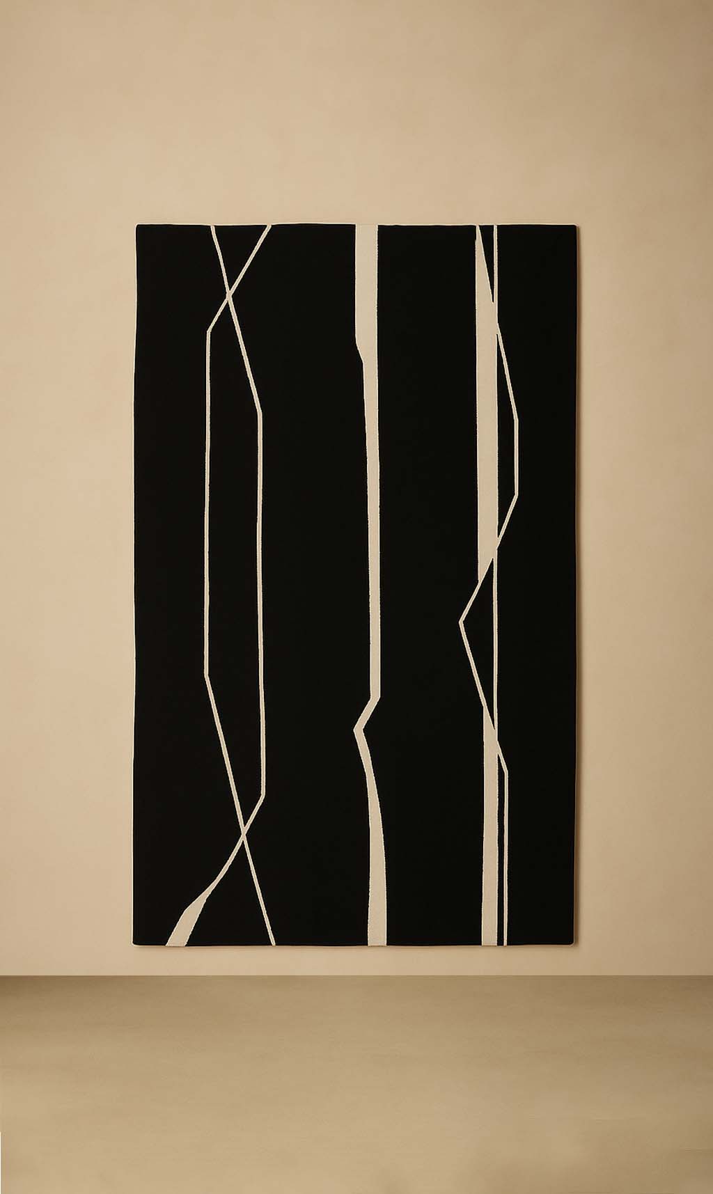 Dounia Home - DH-WIDORGWOO-28-BLK - Widan Organic Wool Rug - Artisan Carpet - Black