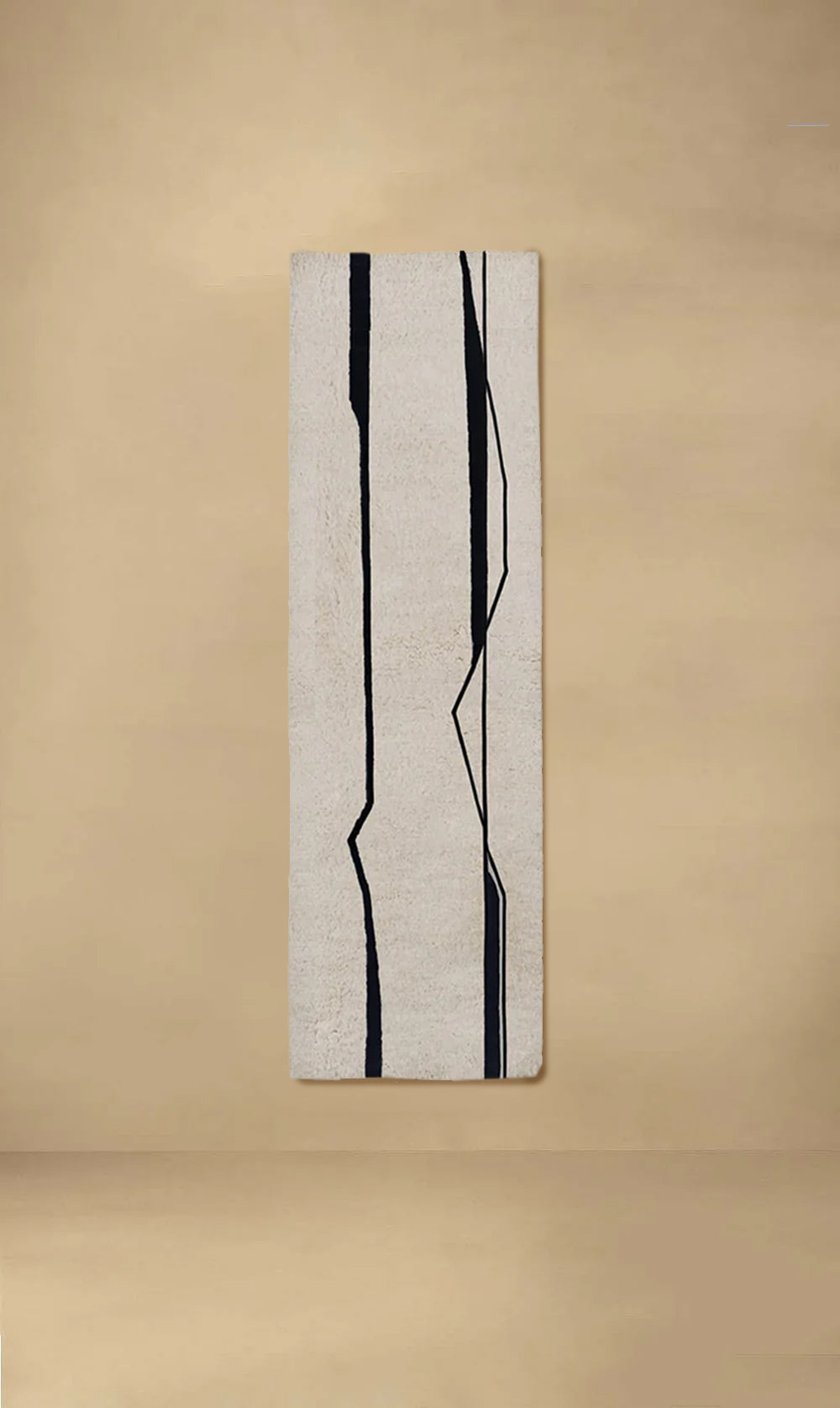 Dounia Home - DH-WIDORGWOO-BLK - Widan Organic Wool Runner Rug - Artisan Carpet - Black