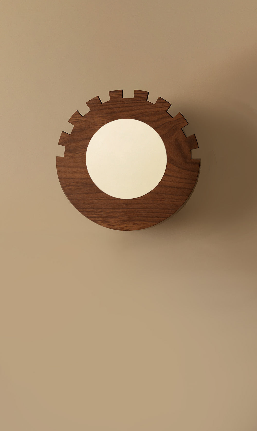 Dounia Home - DH-CHEDISWAL-SM-WOD - Checkered Disc Wall Sconce  - Walnut - Walnut