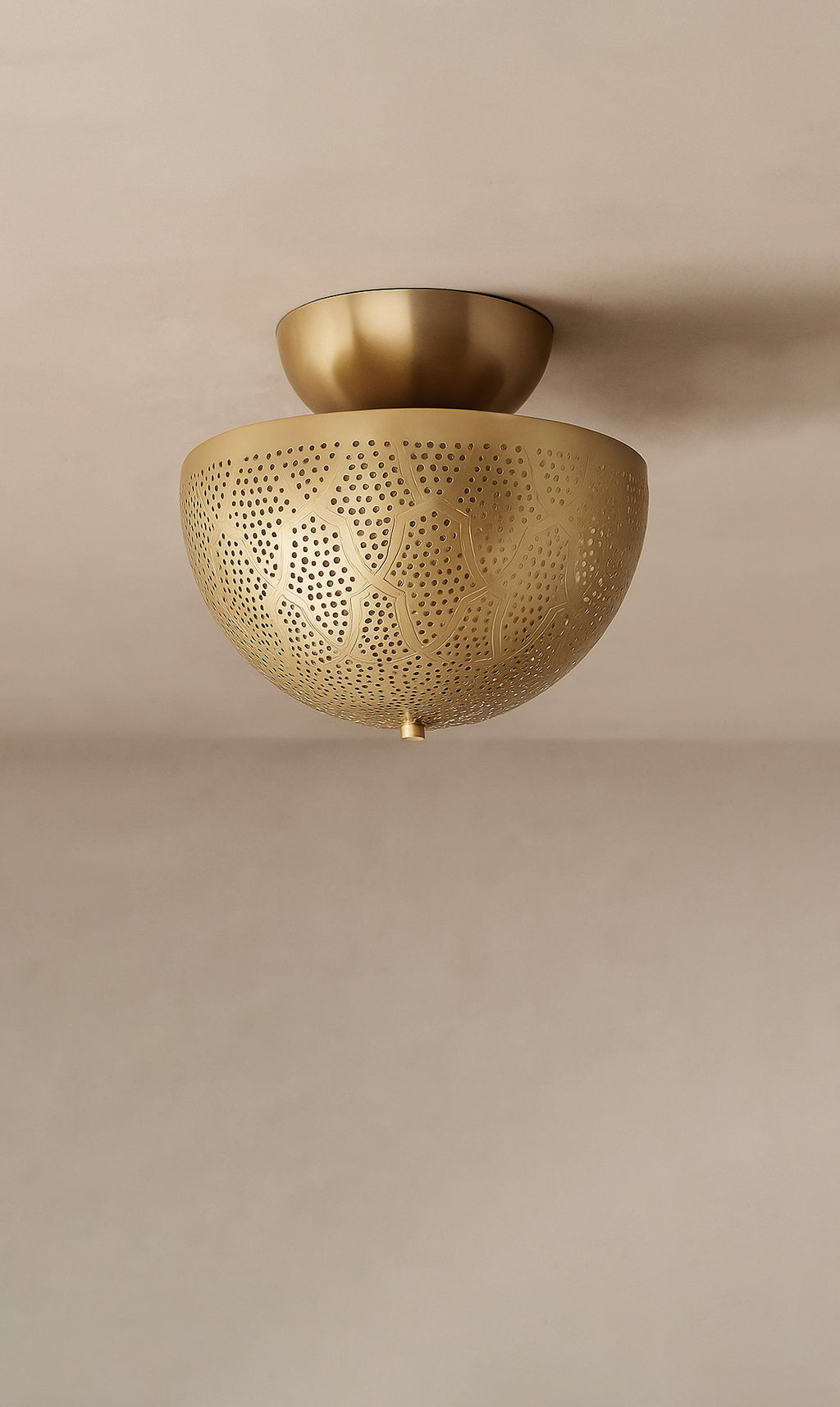 Dounia Home - DH-ZANFLUMOU-SM-AB - Zana Flush Mount Ceiling Light - Antique Brass