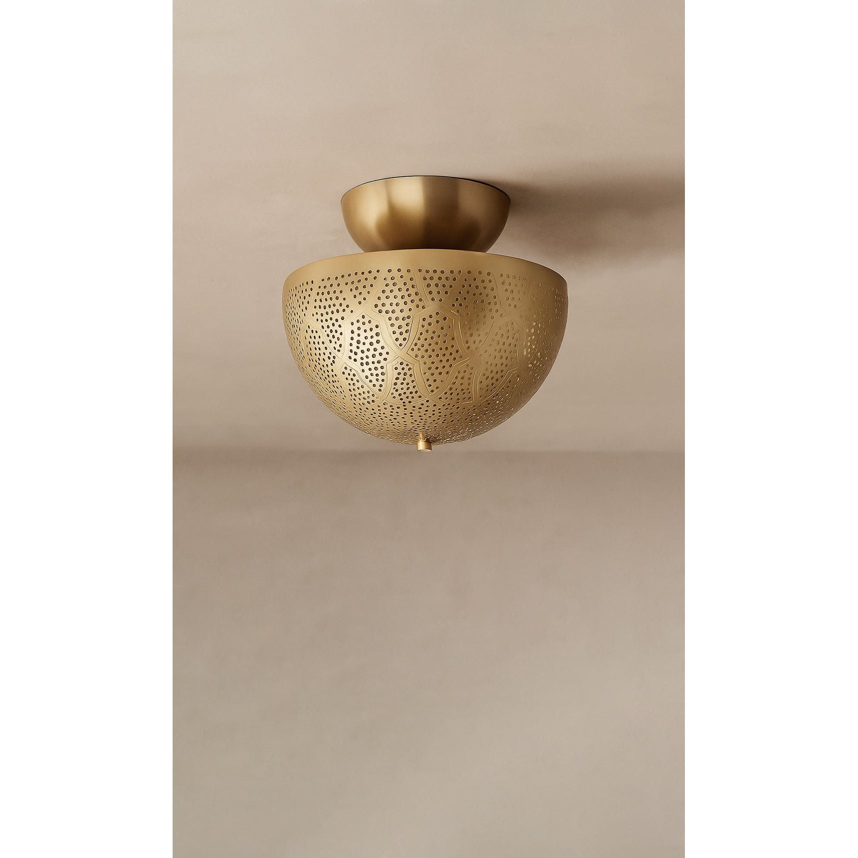 Dounia Home - DH-ZANFLUMOU-SM-AB - Zana Flush Mount Ceiling Light - Antique Brass