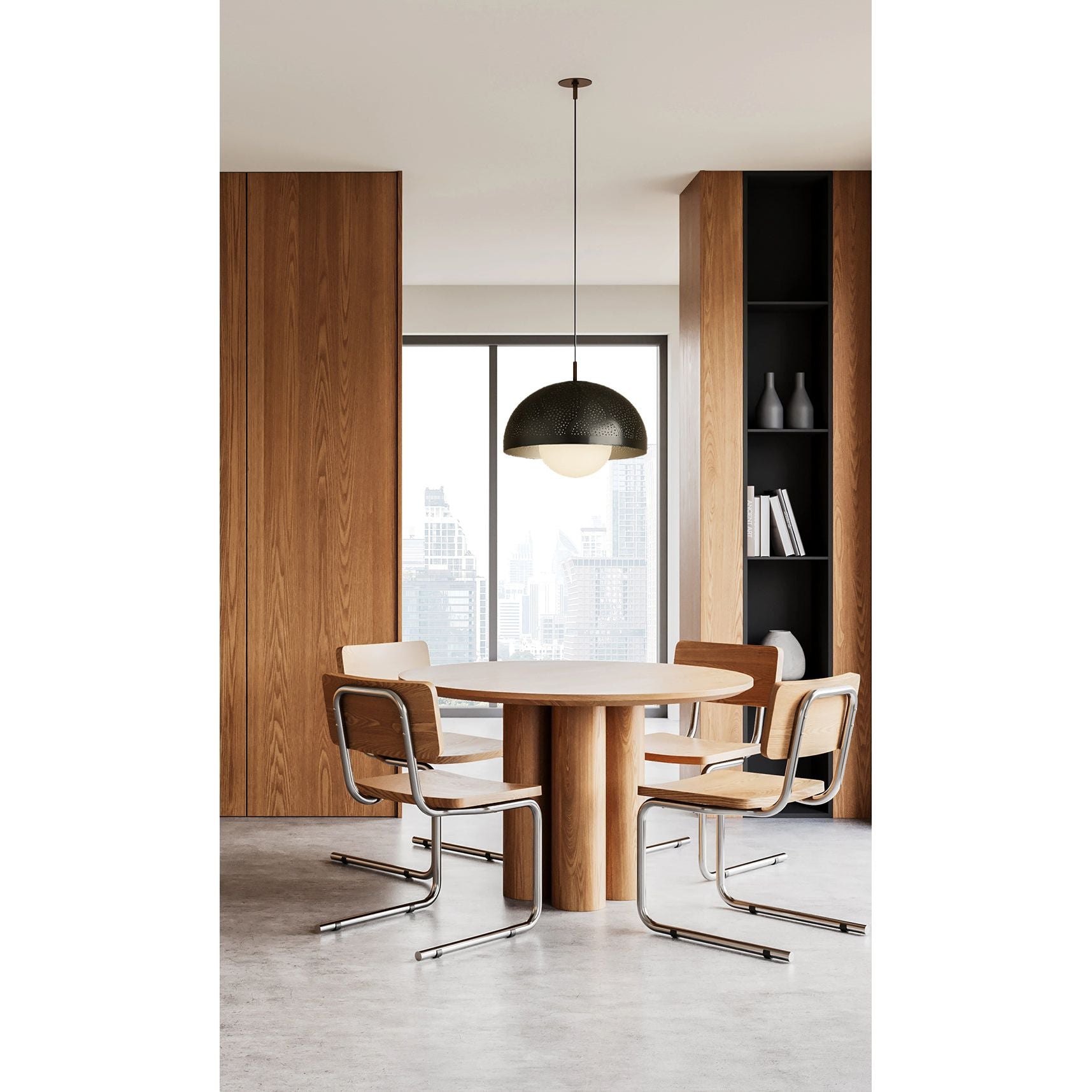 Dounia Home - DH-ZANMETDOM-SM-MGM - Zana Metal Dome-shaped Shade Suspension - Matte Gun Metal