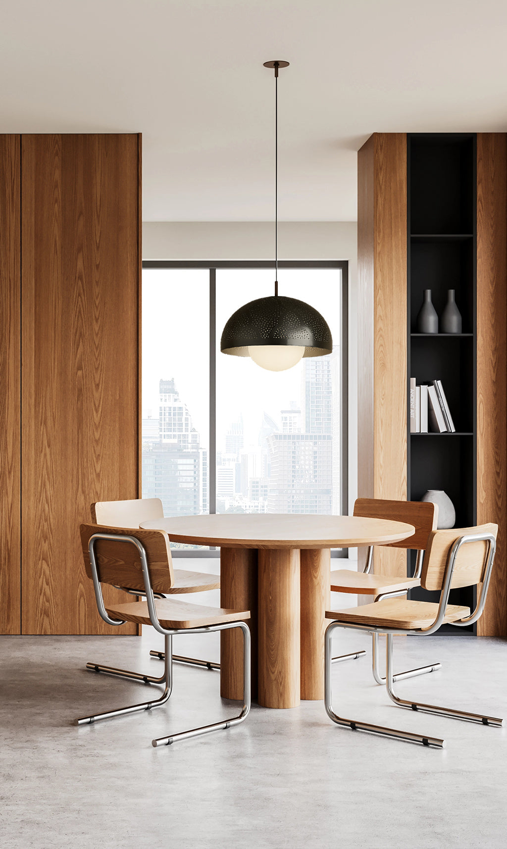 Dounia Home - DH-ZANMETDOM-SM-MGM - Zana Metal Dome-shaped Shade Suspension - Matte Gun Metal