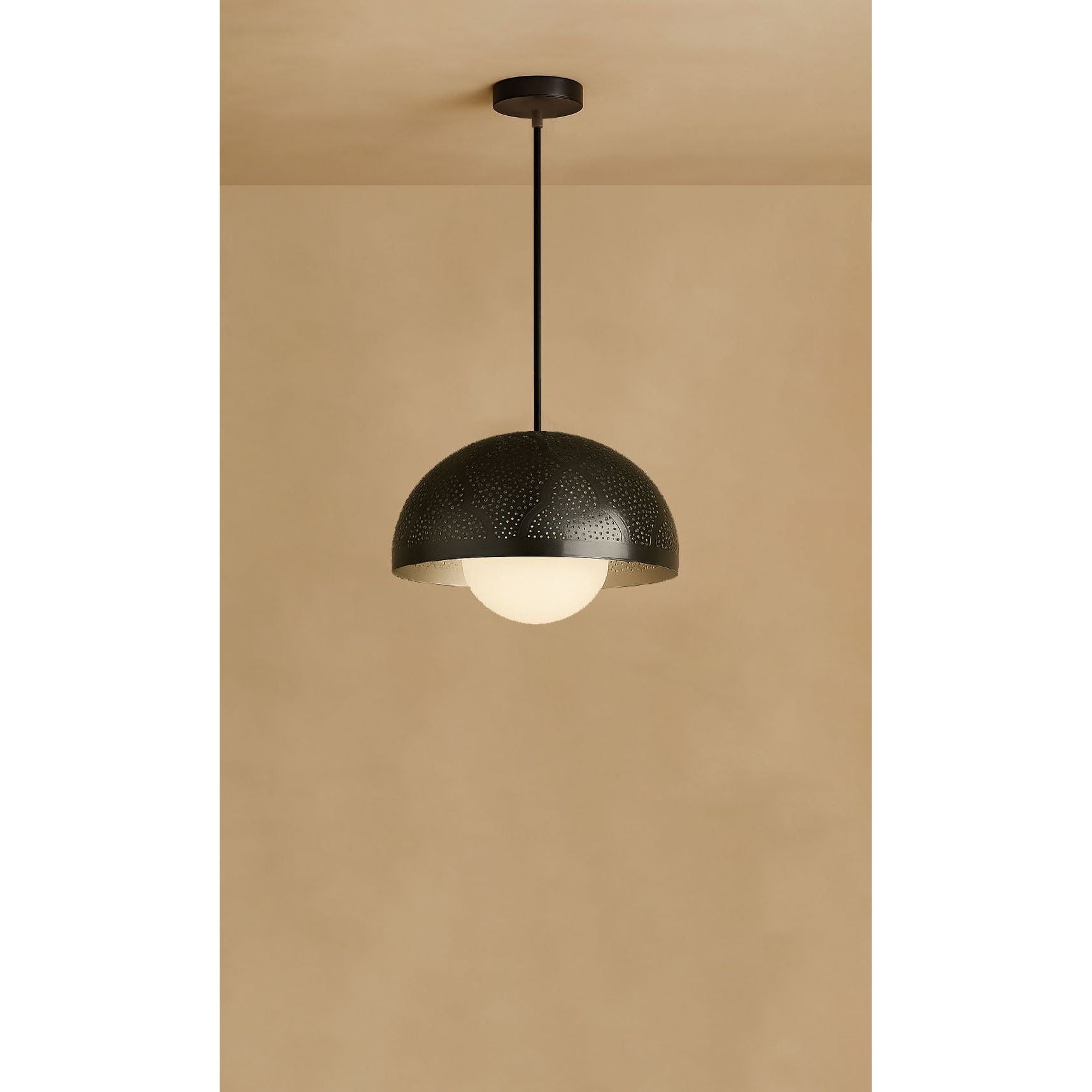 Dounia Home - DH-ZANMETDOM-SM-BRS - Zana Metal Dome-shaped Shade Suspension - Polished Brass