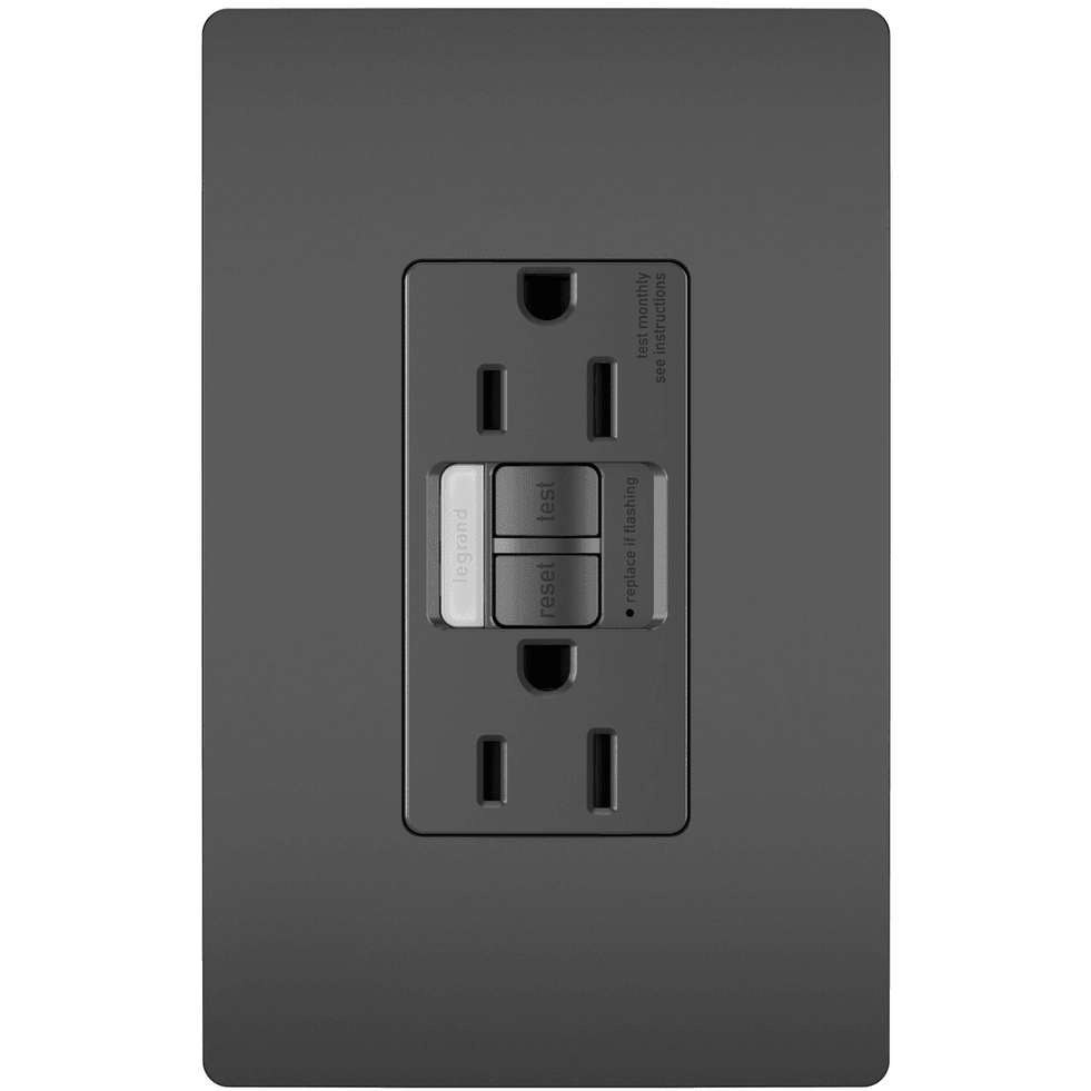 Legrand Radiant - radiant® 15A Tamper Resistant Self Test GFCI Outlet with Night Light - 1597NTLTRBKCCD4 | Montreal Lighting & Hardware