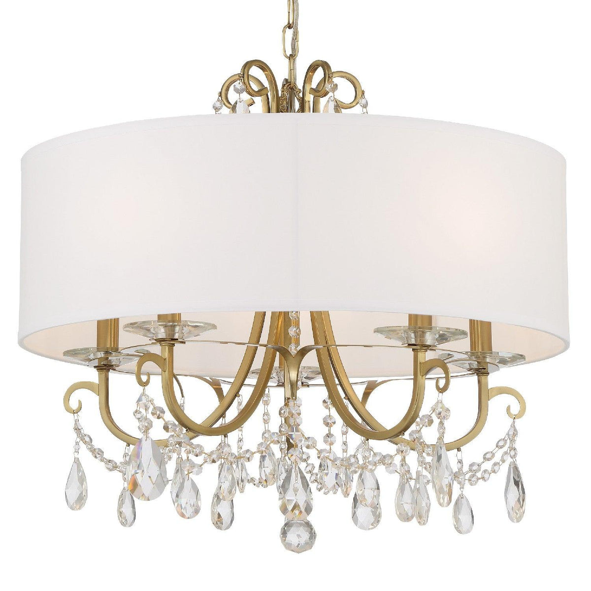 Crystorama - Othello Drum Shade Chandelier - 6625-VG-CL-MWP | Montreal Lighting & Hardware