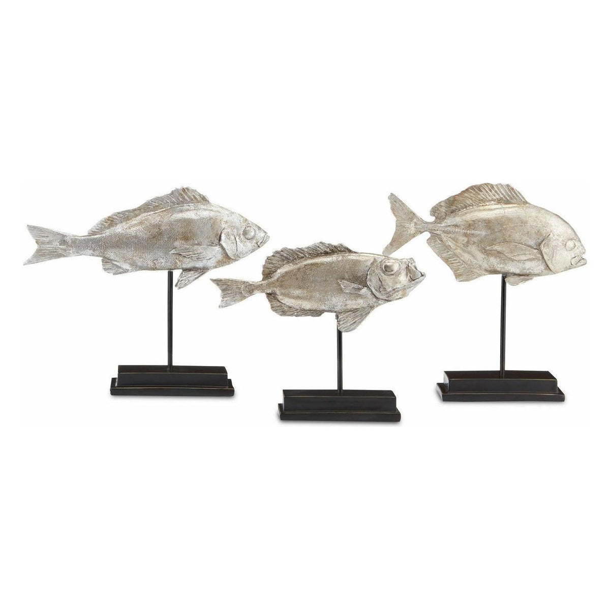 Currey and Company - Silver Fish Set of 3 - 1200-0437 | Montreal Lighting & Hardware